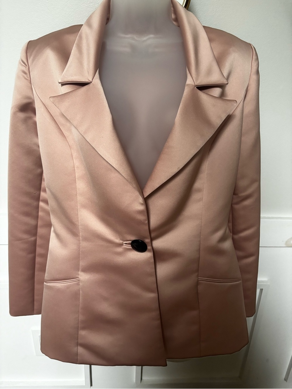 VTG "Karen Lawrence by Matthew Classic Satin Blazer Jacket in Dusty Rose size L